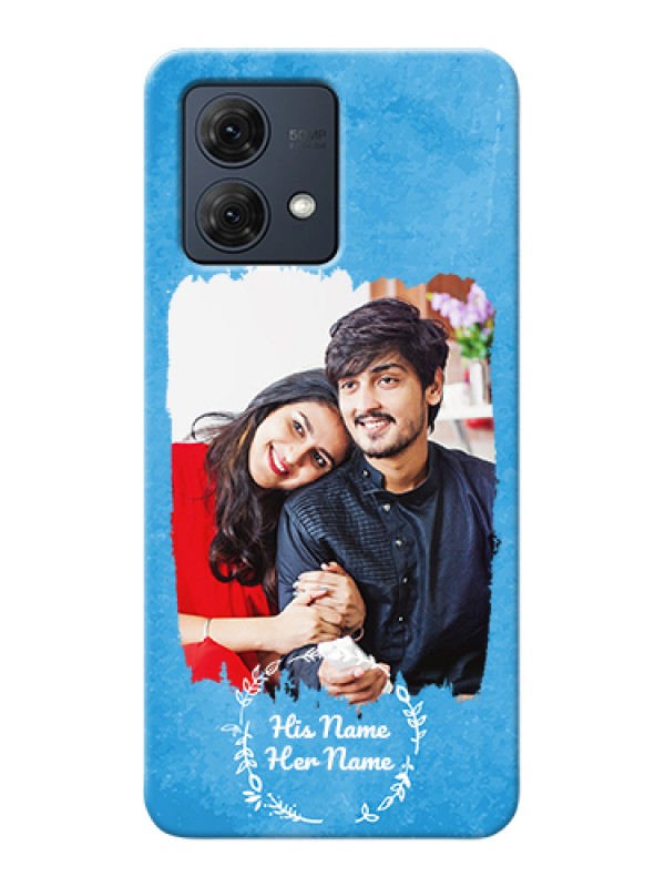 Custom Motorola Moto G84 5G Custom Hard Phone Case - Blue Color Vintage Design