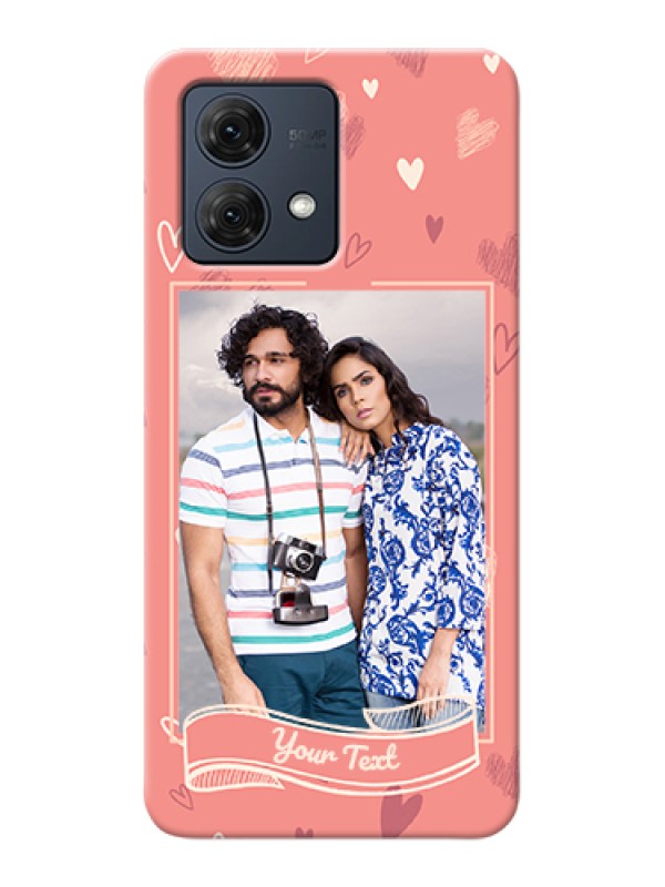 Custom Motorola Moto G84 5G Custom Hard Phone Case - Love Doodle Art Design