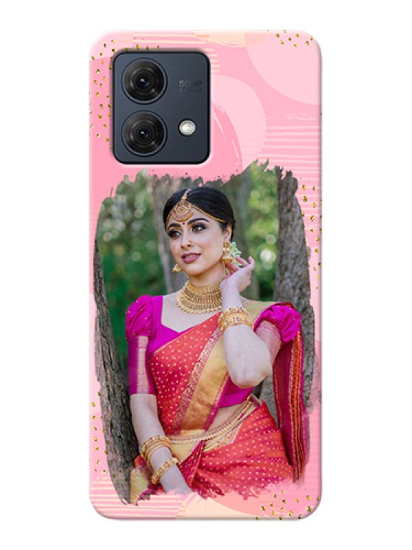 Custom Motorola Moto G84 5G Custom Hard Phone Case - Gold Glitter Splash Design