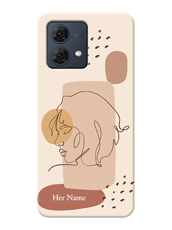 Custom Motorola Moto G84 5G Custom Hard Phone Case - Calm Woman Line Art Design