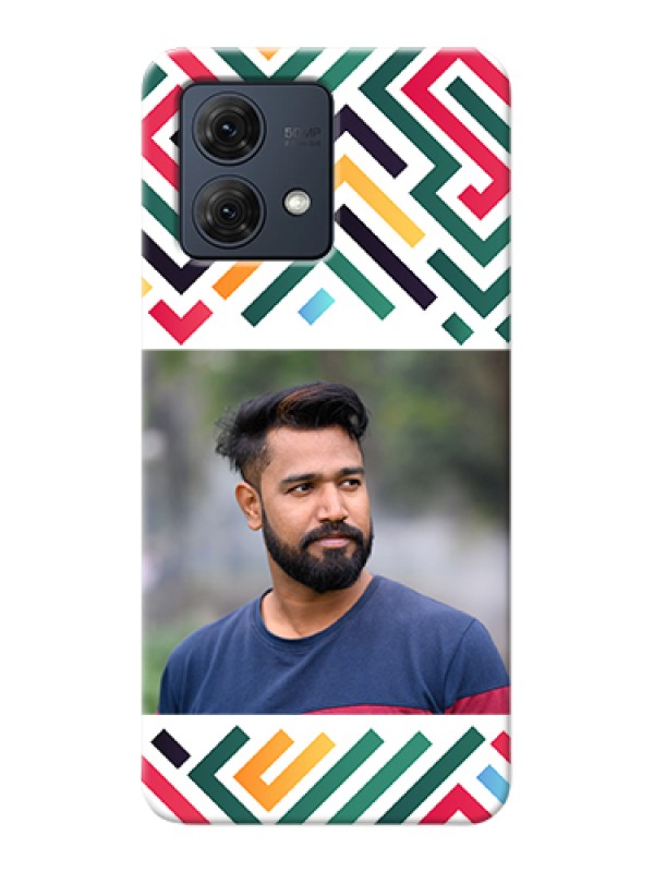 Custom Motorola Moto G84 5G Custom Hard Phone Case - Colorful Maze Pattern Design