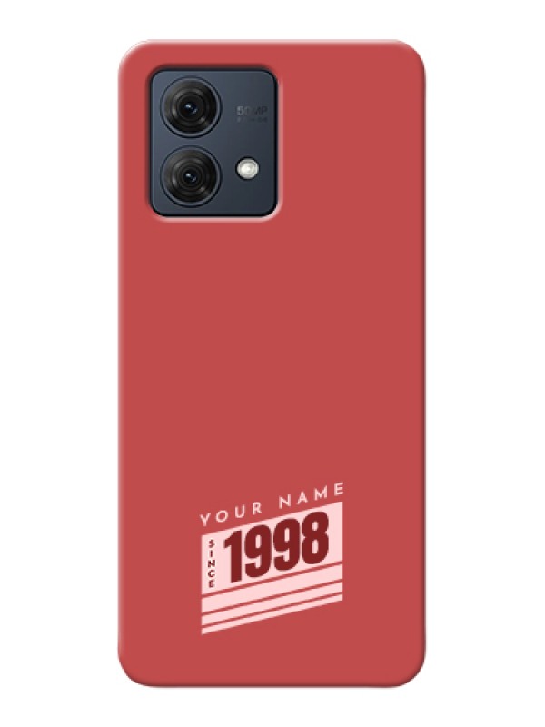 Custom Motorola Moto G84 5G Custom Hard Phone Case - Red Custom Year Of Birth Design