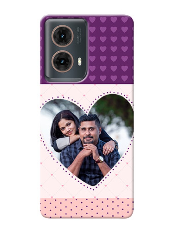 Custom Moto G85 5G Mobile Back Covers: Violet Love Dots Design