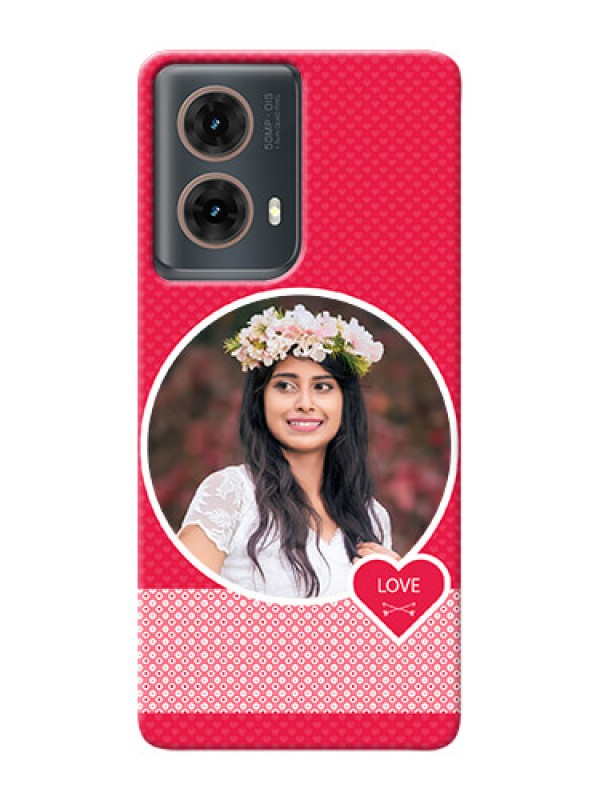 Custom Moto G85 5G Mobile Covers Online: Pink Pattern Design