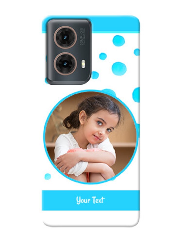 Custom Moto G85 5G Custom Phone Covers: Blue Bubbles Pattern Design