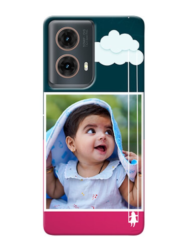 Custom Moto G85 5G custom phone covers: Cute Girl with Cloud Design
