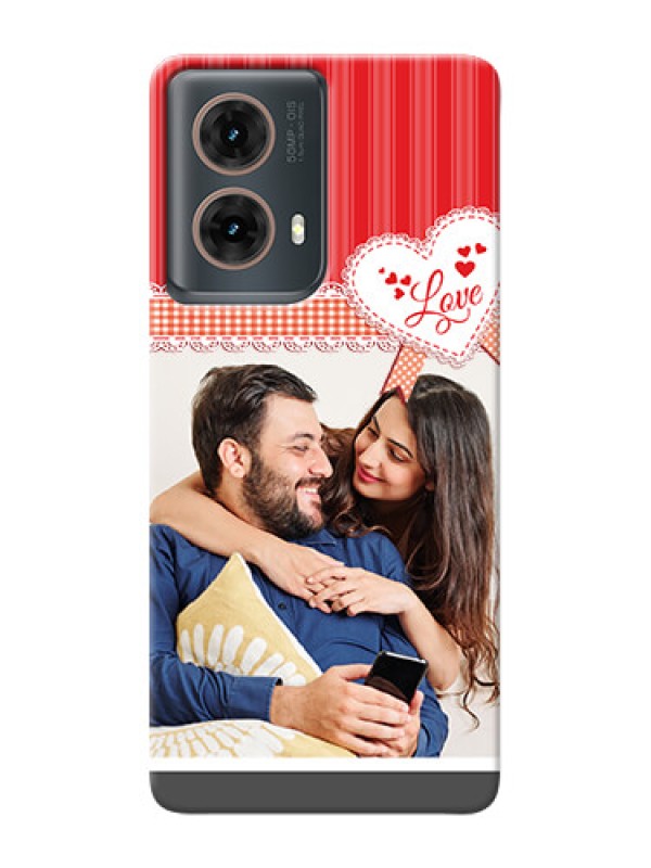 Custom Moto G85 5G phone cases online: Red Love Pattern Design