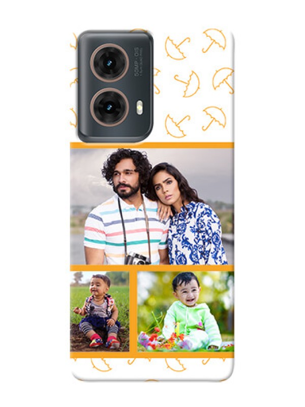 Custom Moto G85 5G Personalised Phone Cases: Yellow Pattern Design