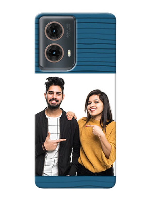 Custom Moto G85 5G Custom Phone Cases: Blue Pattern Cover Design