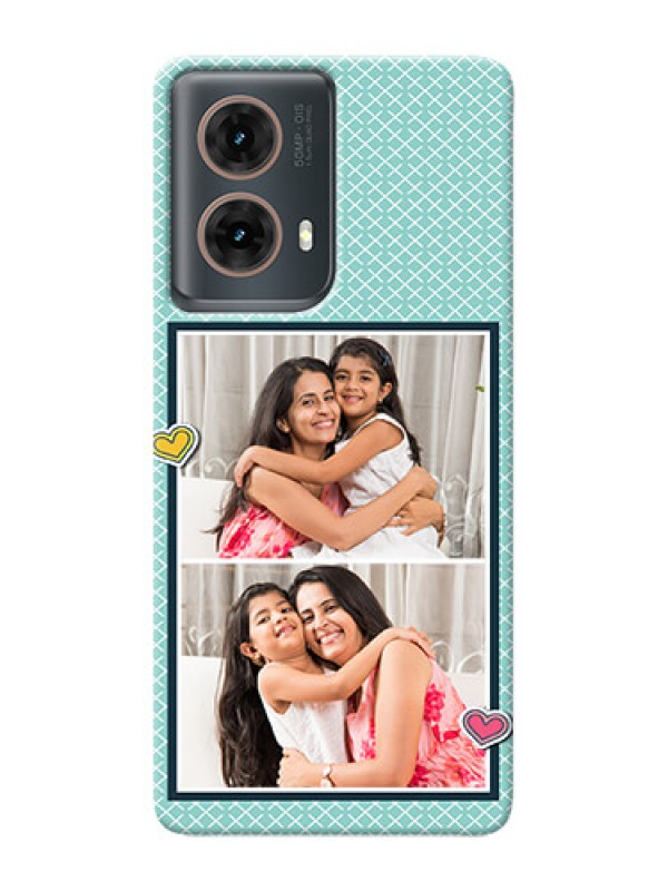 Custom Moto G85 5G Custom Phone Cases: 2 Image Holder with Pattern Design