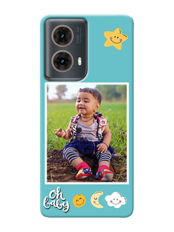Custom Moto G85 5G Personalised Phone Cases: Smiley Kids Stars Design