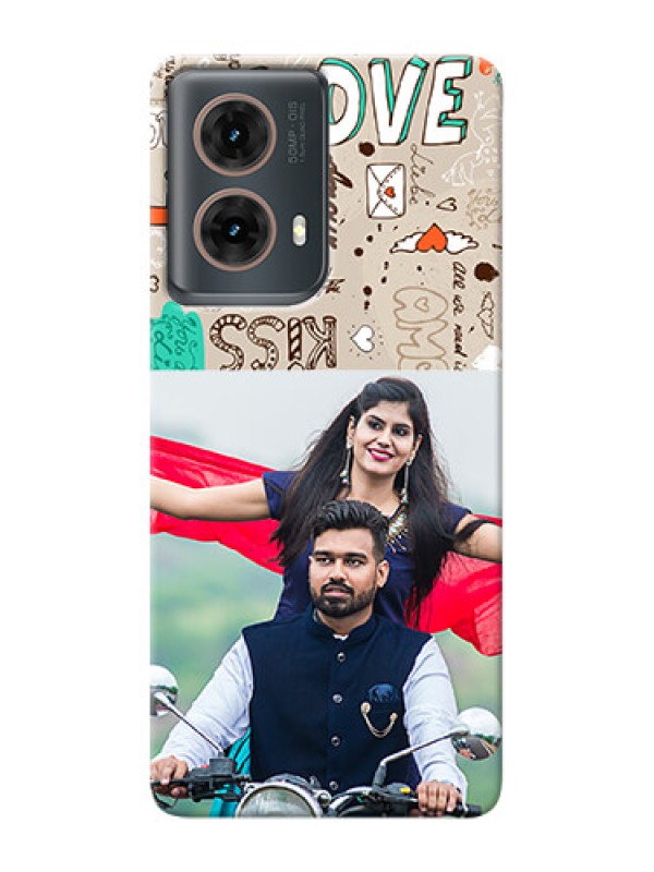 Custom Moto G85 5G Personalised mobile covers: Love Doodle Pattern