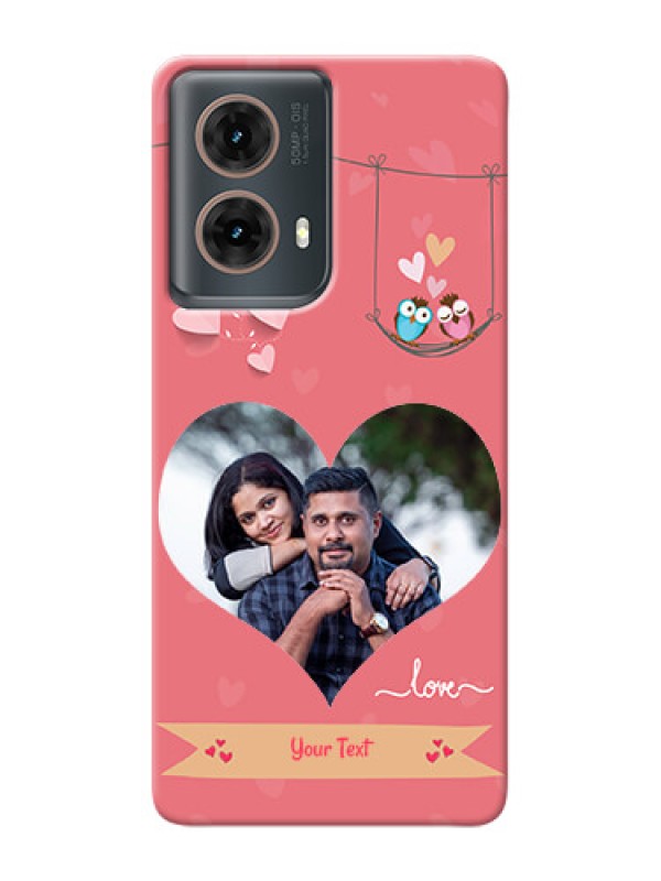 Custom Moto G85 5G custom phone covers: Peach Color Love Design