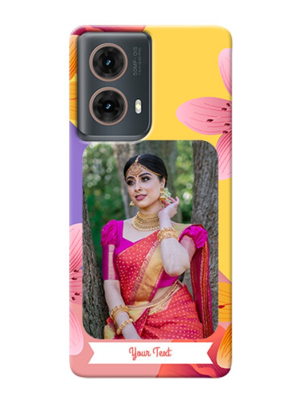 Custom Moto G85 5G Mobile Covers: 3 Image With Vintage Floral Design