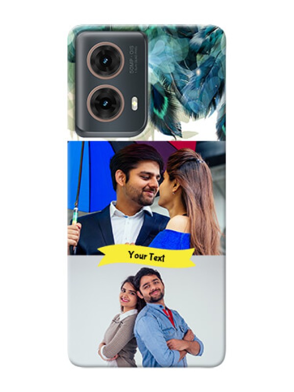 Custom Moto G85 5G Phone Cases: Image with Boho Peacock Feather Design