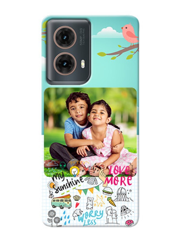 Custom Moto G85 5G phone cases online: Doodle love Design