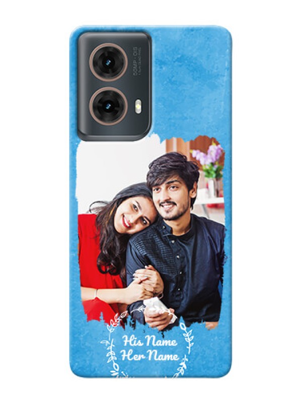 Custom Moto G85 5G custom mobile cases: Blue Color Vintage Design