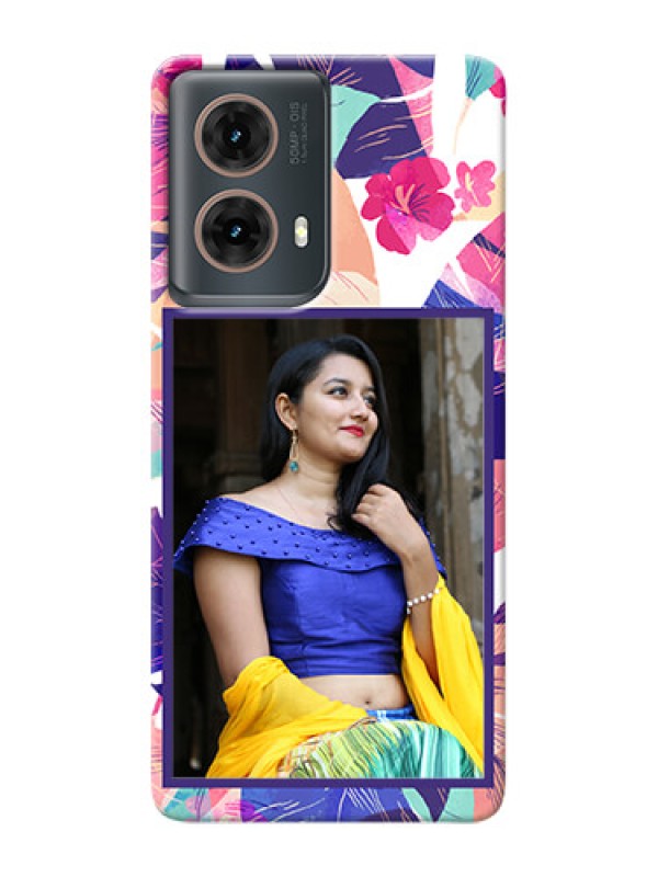 Custom Moto G85 5G Personalised Phone Cases: Abstract Floral Design