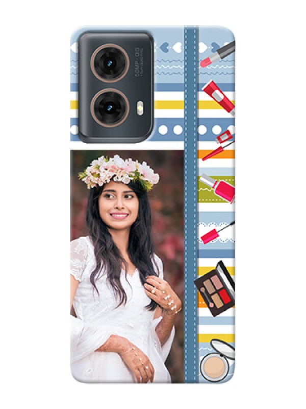 Custom Moto G85 5G Personalized Mobile Cases: Makeup Icons Design