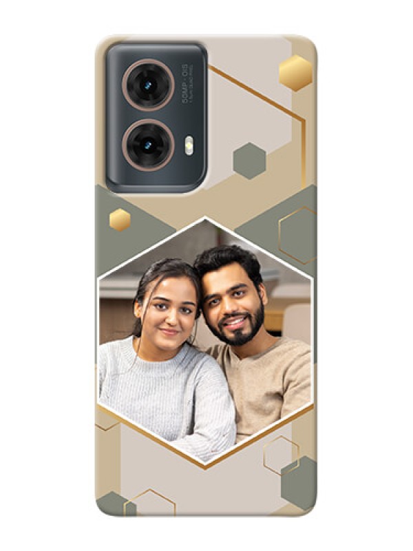 Custom Moto G85 5G Photo Printing on Case with Stylish Hexagon Pattern Design