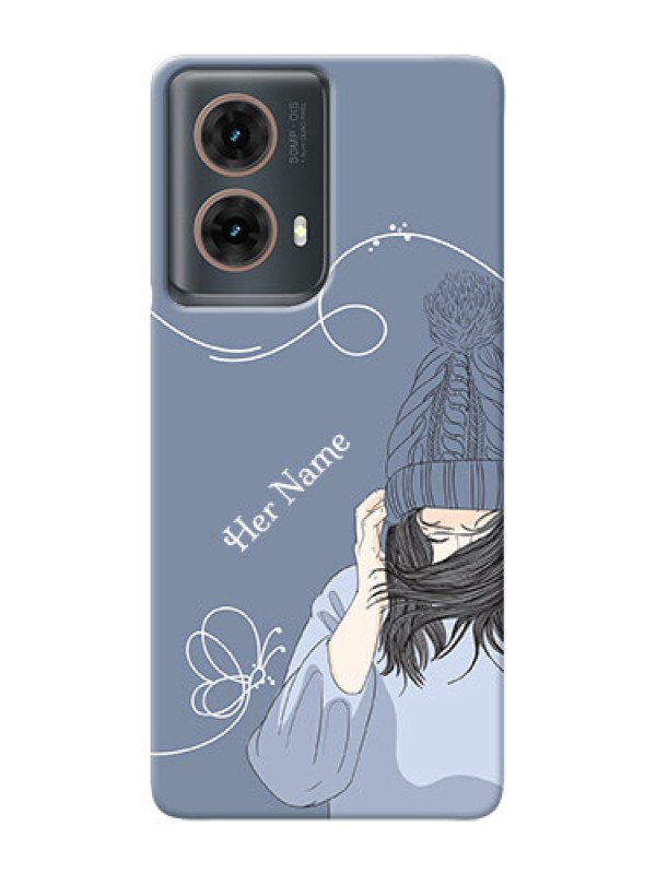 Custom Moto G85 5G Custom Mobile Case with Girl in winter outfit Design
