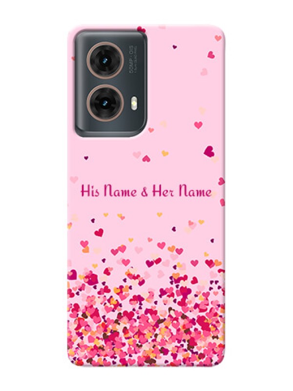 Custom Moto G85 5G Photo Printing on Case with Floating Hearts Design