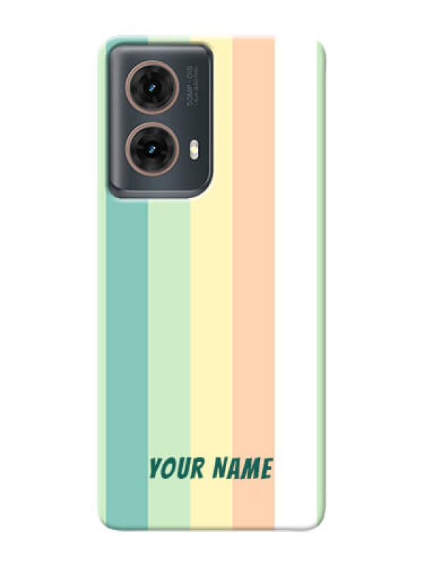 Custom Moto G85 5G Photo Printing on Case with Multicolour Stripes Design