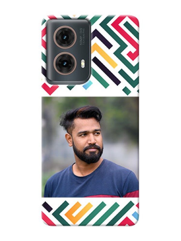 Custom Moto G85 5G Personalized Phone Case with Colorful Maze Pattern Design