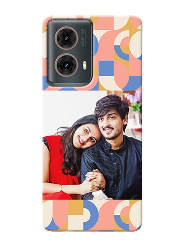 Custom Moto G85 5G Photo Printing on Case with Semicircle Maze Pattern Design