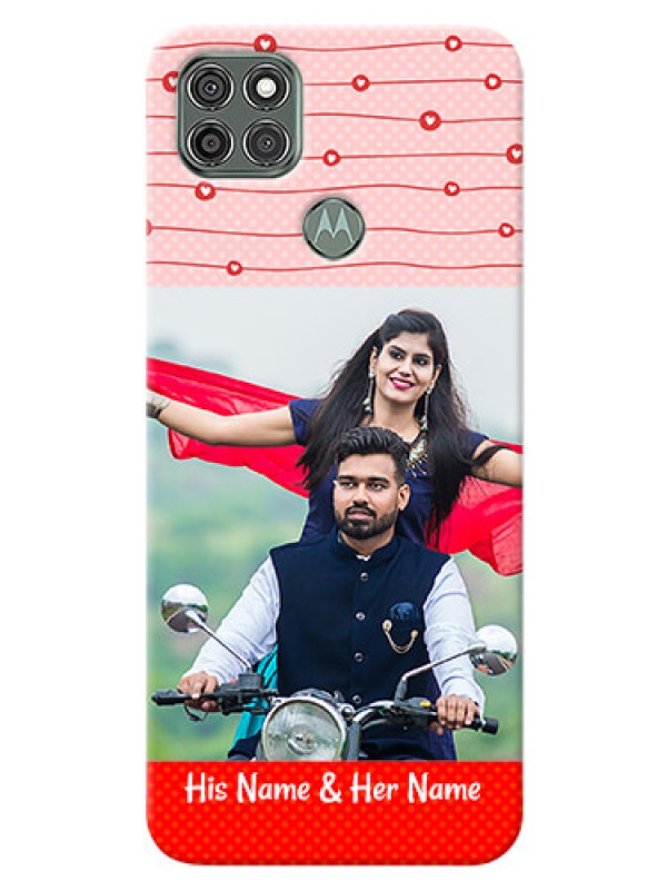 Custom Moto G9 Power Custom Phone Cases: Red Pattern Case Design