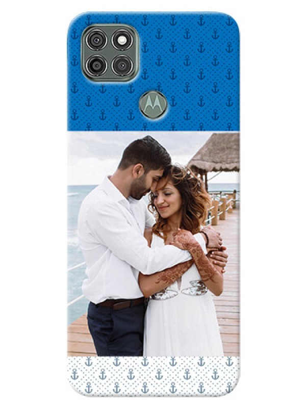 Custom Moto G9 Power Mobile Phone Covers: Blue Anchors Design