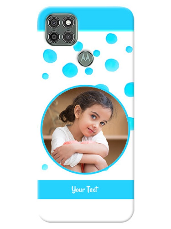 Custom Moto G9 Power Custom Phone Covers: Blue Bubbles Pattern Design