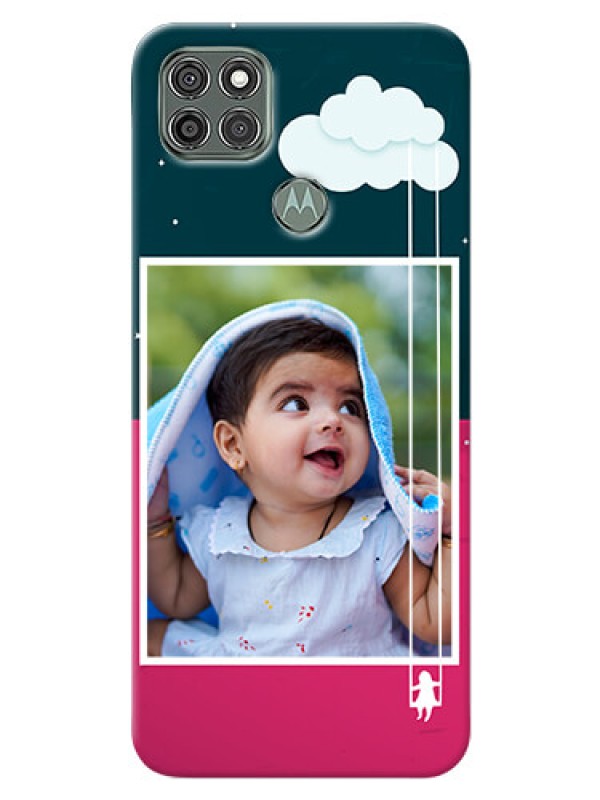 Custom Moto G9 Power custom phone covers: Cute Girl with Cloud Design