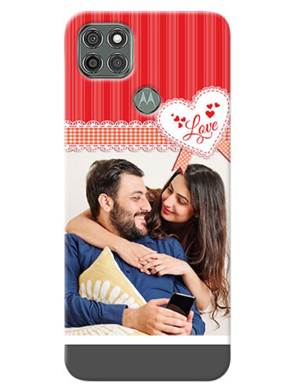 Custom Moto G9 Power phone cases online: Red Love Pattern Design