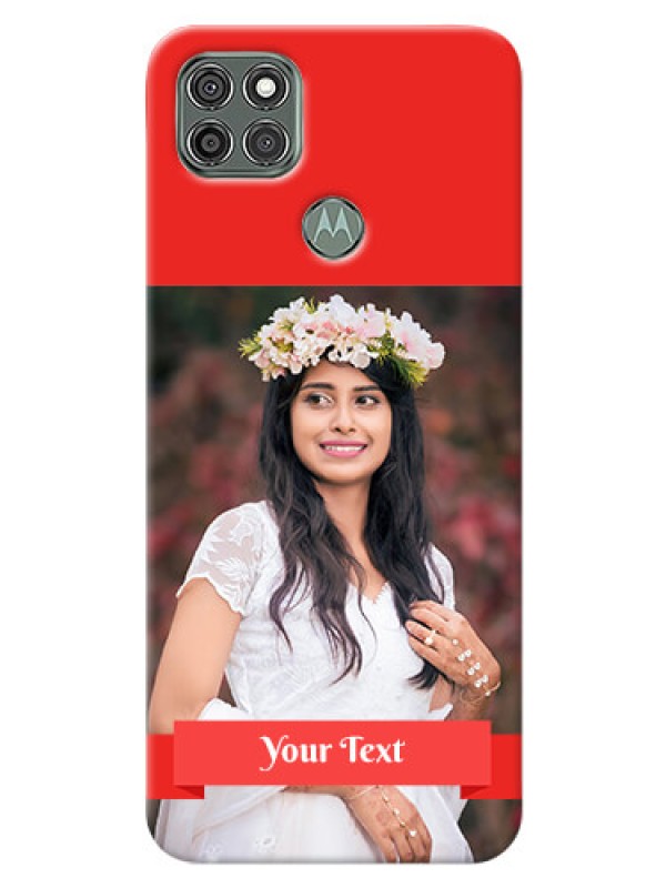 Custom Moto G9 Power Personalised mobile covers: Simple Red Color Design