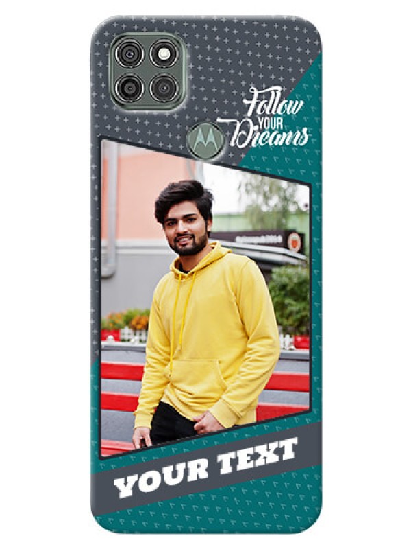 Custom Moto G9 Power Back Covers: Background Pattern Design with Quote