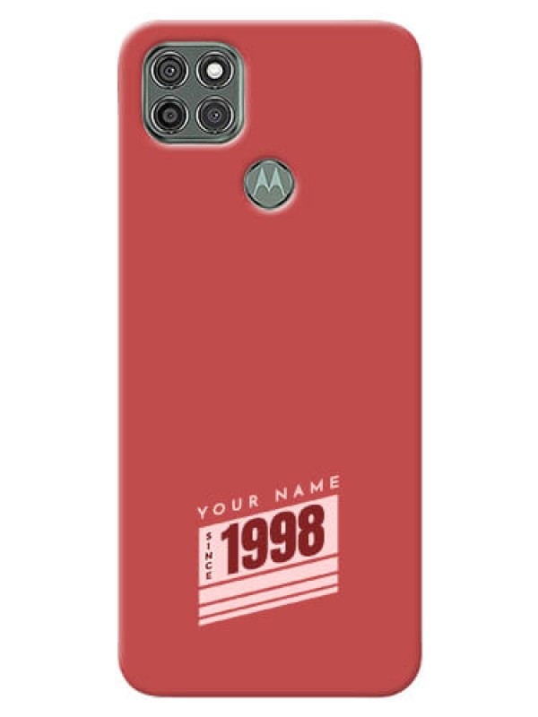 Custom Moto G9 Power Phone Back Covers: Red custom year of birth Design