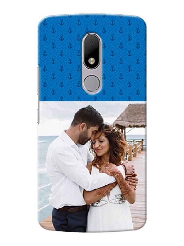 Custom Motorola Moto M Blue Anchors Mobile Case Design