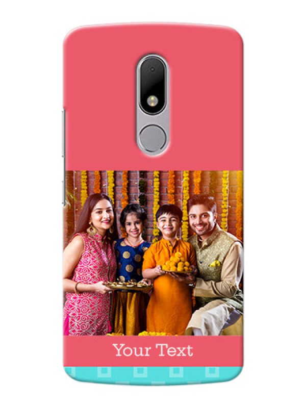 Custom Motorola Moto M Pink And Blue Pattern Mobile Case Design