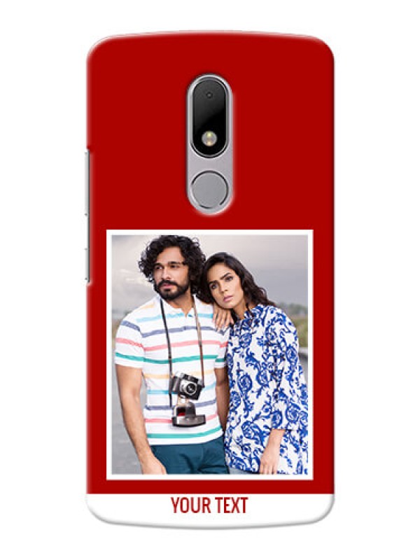 Custom Motorola Moto M Simple Red Colour Mobile Cover  Design