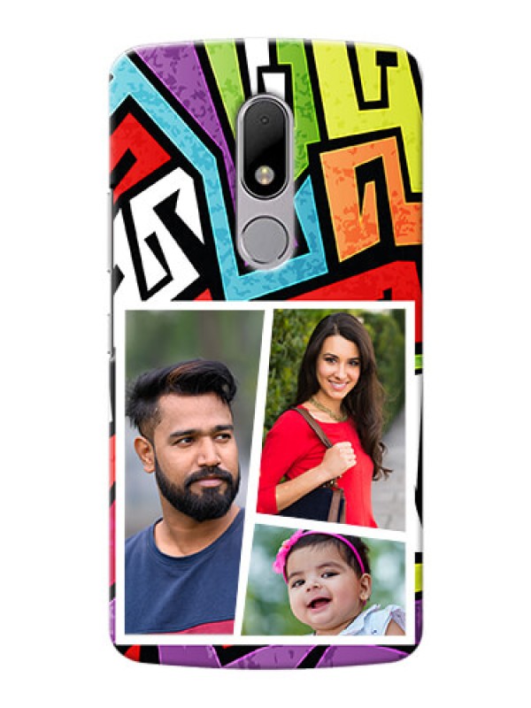 Custom Motorola Moto M 5 image holder with stylish graffiti pattern Design