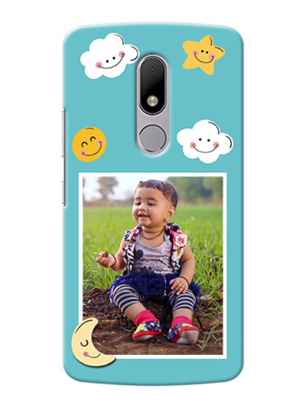 Custom Motorola Moto M kids frame with smileys and stars Design
