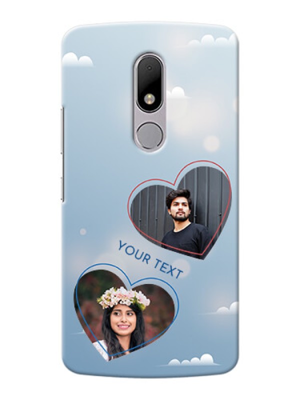 Custom Motorola Moto M couple heart frames with sky backdrop Design
