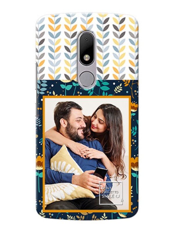 Custom Motorola Moto M seamless and floral pattern design with smile quote Design