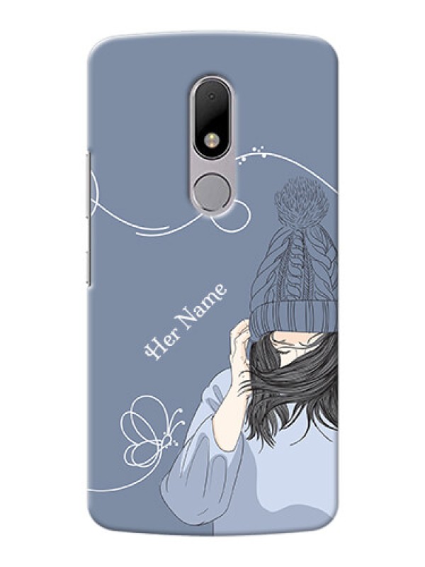 Custom Moto M Custom Mobile Case with Girl in winter outfit Design
