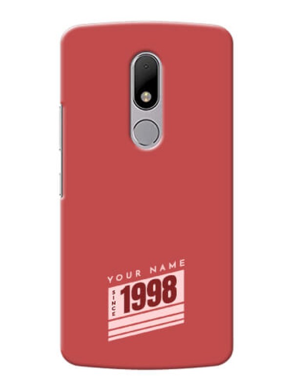 Custom Moto M Phone Back Covers: Red custom year of birth Design