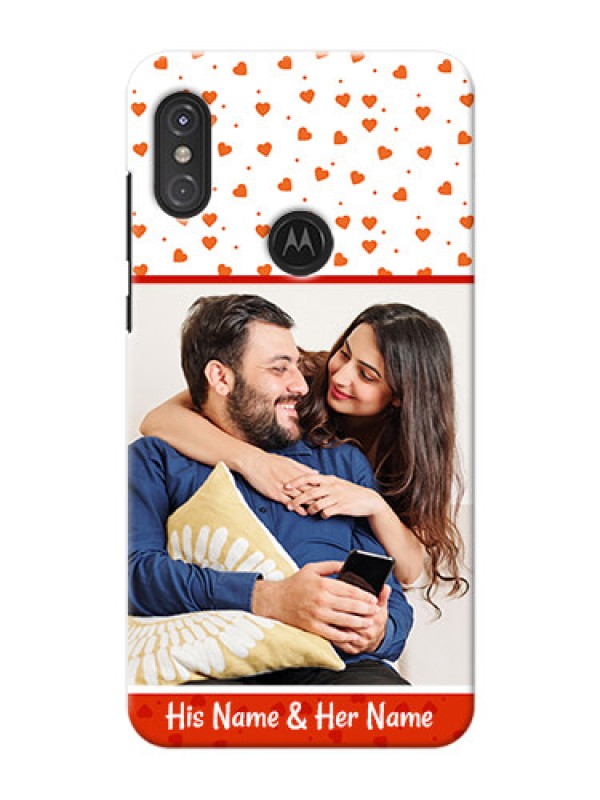 Custom Motorola One Power Phone Back Covers: Orange Love Symbol Design