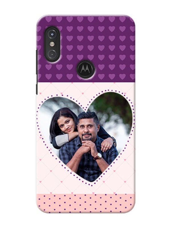 Custom Motorola One Power Mobile Back Covers: Violet Love Dots Design