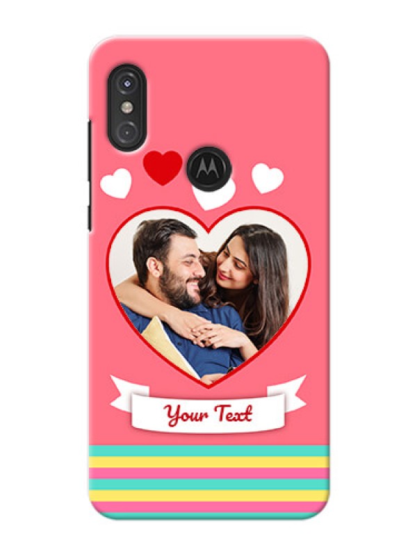 Custom Motorola One Power Personalised mobile covers: Love Doodle Design