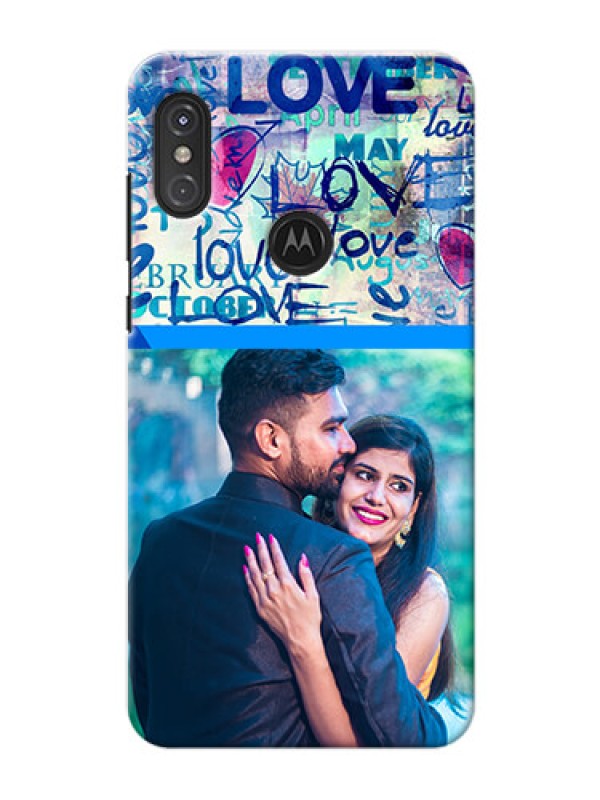 Custom Motorola One Power Mobile Covers Online: Colorful Love Design